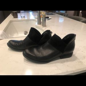 Born black booties.  Leather/suede